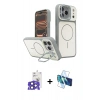 MARSİLYAN™- iPhone 17 Pro Max Kılıf İz Modern Prime - Siyah 3D Antistatik Seramik Nano Ekran Koruyucu + Lacivert Bilvis Titan Kamera Lens