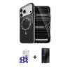 MARSİLYAN™- iPhone 17 Pro Max Kılıf Kıvılcım Form Prime - Siyah 3D Antistatik Hayalet Cam Ekran Koruyucu + Bilvis Titan Kamera Lens - NLGY