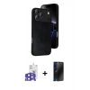 MARSİLYAN™- iPhone 17 Pro Max Kılıf Kıvılcım Işık Serisi - Siyah 3D Antistatik Hayalet Cam Ekran Koruyucu + Bilvis Titan Kamera Lens - LT