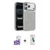 MARSİLYAN™- iPhone 17 Pro Max Kılıf Kıvılcım Klasik - Şeffaf Pasifik Cam Ekran Koruyucu + Bilvis Titan Kamera Lens - TU