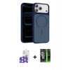 MARSİLYAN™- iPhone 17 Pro Max Kılıf Kıvılcım Klasik - Siyah 360 Mat Full Body Arka Koruyucu + Bilvis Titan Kamera Lens - TU