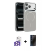 MARSİLYAN™- iPhone 17 Pro Max Kılıf Kıvılcım Klasik - Siyah 3D Antistatik Hayalet Cam Ekran Koruyucu + Bilvis Titan Kamera Lens - TU