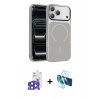 MARSİLYAN™- iPhone 17 Pro Max Kılıf Kıvılcım Klasik - Siyah 3D Antistatik Seramik Nano Ekran Koruyucu + Bilvis Titan Kamera Lens - LT