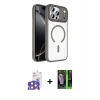 MARSİLYAN™- iPhone 17 Pro Max Kılıf Kıvılcım Prime - Şeffaf 360 Full Body Arka Koruyucu + Bilvis Titan Kamera Lens - TU