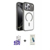 MARSİLYAN™- iPhone 17 Pro Max Kılıf Kıvılcım Prime - Şeffaf Pasifik Cam Ekran Koruyucu + Bilvis Titan Kamera Lens - GS
