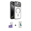 MARSİLYAN™- iPhone 17 Pro Max Kılıf Kıvılcım Prime - Şeffaf Pasifik Cam Ekran Koruyucu + Bilvis Titan Kamera Lens - TU