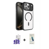MARSİLYAN™- iPhone 17 Pro Max Kılıf Kıvılcım Prime - Şeffaf Pasifik Cam Ekran Koruyucu + Bilvis Titan Kamera Lens - LT