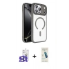 MARSİLYAN™- iPhone 17 Pro Max Kılıf Kıvılcım Prime - Şeffaf Pasifik Cam Ekran Koruyucu + Bilvis Titan Kamera Lens - LT