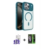 MARSİLYAN™- iPhone 17 Pro Max Kılıf Kıvılcım Prime - Siyah 360 Mat Full Body Arka Koruyucu + Natural Grey Bilvis Titan Kamera Lens