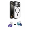 MARSİLYAN™- iPhone 17 Pro Max Kılıf Kıvılcım Prime - Siyah 3D Antistatik Cam Ekran Koruyucu + Bilvis Titan Kamera Lens - LT