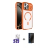 MARSİLYAN™- iPhone 17 Pro Max Kılıf Kıvılcım Prime - Siyah 3D Antistatik Hayalet Cam Ekran Koruyucu + Bilvis Titan Kamera Lens - NLGY