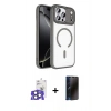MARSİLYAN™- iPhone 17 Pro Max Kılıf Kıvılcım Prime - Siyah 3D Antistatik Hayalet Cam Ekran Koruyucu + Bilvis Titan Kamera Lens - NLGY