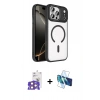 MARSİLYAN™- iPhone 17 Pro Max Kılıf Kıvılcım Prime - Siyah 3D Antistatik Seramik Nano Ekran Koruyucu + Bilvis Titan Kamera Lens - TU