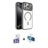 MARSİLYAN™- iPhone 17 Pro Max Kılıf Kıvılcım Prime - Siyah 3D Antistatik Seramik Nano Ekran Koruyucu + Bilvis Titan Kamera Lens - NLGY