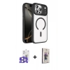 MARSİLYAN™- iPhone 17 Pro Max Kılıf Kıvılcım Prime - Siyah Bilvis 3D Cam Ekran Koruyucu + Gümüş Bilvis Titan Kamera Lens