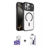 MARSİLYAN™- iPhone 17 Pro Max Kılıf Kıvılcım Prime - Siyah Bilvis 3X AR Hayalet Cam Ekran Koruyucu + Bilvis Titan Kamera Lens - LT