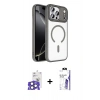 MARSİLYAN™- iPhone 17 Pro Max Kılıf Kıvılcım Prime - Siyah Bilvis 3X AR HD Cam Ekran Koruyucu + Bilvis Titan Kamera Lens - NLGY