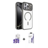 MARSİLYAN™- iPhone 17 Pro Max Kılıf Kıvılcım Prime - Siyah Bilvis 3X AR HD Cam Ekran Koruyucu + Bilvis Titan Kamera Lens - TU