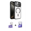 MARSİLYAN™- iPhone 17 Pro Max Kılıf Kıvılcım Prime - Siyah Bilvis 5in1 5D Magic Hayalet Cam Ekran Koruyucu + Gümüş Bilvis Titan Kamera Lens
