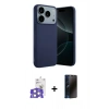 MARSİLYAN™- iPhone 17 Pro Max Kılıf Kozmos Yansıma Özel Seri - Siyah 3D Antistatik Hayalet Cam Ekran Koruyucu + Bilvis Titan Kamera Lens - GS