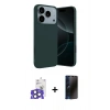 MARSİLYAN™- iPhone 17 Pro Max Kılıf Kozmos Yansıma Özel Seri - Siyah 3D Antistatik Hayalet Cam Ekran Koruyucu + Bilvis Titan Kamera Lens - NLGY