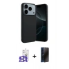 MARSİLYAN™- iPhone 17 Pro Max Kılıf Kozmos Yansıma Özel Seri - Siyah 3D Antistatik Hayalet Cam Ekran Koruyucu + Bilvis Titan Kamera Lens - GS
