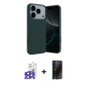 MARSİLYAN™- iPhone 17 Pro Max Kılıf Kozmos Yansıma Özel Seri - Siyah 3D Antistatik Hayalet Cam Ekran Koruyucu + Bilvis Titan Kamera Lens - LT