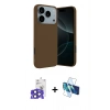 MARSİLYAN™- iPhone 17 Pro Max Kılıf Kozmos Yansıma Özel Seri - Siyah 3D Antistatik Seramik Nano Ekran Koruyucu + Bilvis Titan Kamera Lens - LT
