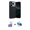 MARSİLYAN™- iPhone 17 Pro Max Kılıf Kozmos Yansıma Özel Seri - Siyah 3D Antistatik Seramik Nano Ekran Koruyucu + Bilvis Titan Kamera Lens - TU