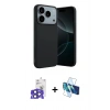 MARSİLYAN™- iPhone 17 Pro Max Kılıf Kozmos Yansıma Özel Seri - Siyah 3D Antistatik Seramik Nano Ekran Koruyucu + Bilvis Titan Kamera Lens - LT