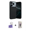 MARSİLYAN™- iPhone 17 Pro Max Kılıf Kozmos Yansıma Özel Seri - Siyah Bilvis 3D Cam Ekran Koruyucu + Bilvis Titan Kamera Lens - LT