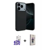 MARSİLYAN™- iPhone 17 Pro Max Kılıf Kozmos Yansıma Özel Seri - Siyah Bilvis 3D Cam Ekran Koruyucu + Bilvis Titan Kamera Lens - GS