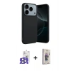MARSİLYAN™- iPhone 17 Pro Max Kılıf Kozmos Yansıma Özel Seri - Siyah Bilvis 3D Cam Ekran Koruyucu + Bilvis Titan Kamera Lens - NLGY