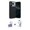 MARSİLYAN™- iPhone 17 Pro Max Kılıf Kozmos Yansıma Özel Seri - Siyah Bilvis 3X AR HD Cam Ekran Koruyucu + Bilvis Titan Kamera Lens - TU