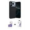 MARSİLYAN™- iPhone 17 Pro Max Kılıf Kozmos Yansıma Özel Seri - Siyah Bilvis 3X AR HD Cam Ekran Koruyucu + Bilvis Titan Kamera Lens - NLGY