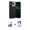 MARSİLYAN™- iPhone 17 Pro Max Kılıf Kozmos Yansıma Özel Seri - Siyah Bilvis 5in1 3D Magic Cam Ekran Koruyucu + Bilvis Titan Kamera Lens - TU