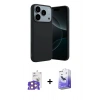 MARSİLYAN™- iPhone 17 Pro Max Kılıf Kozmos Yansıma Özel Seri - Siyah Bilvis 5in1 5D Magic Hayalet Cam Ekran Koruyucu + Bilvis Titan Kamera Lens - TU