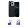 MARSİLYAN™- iPhone 17 Pro Max Kılıf Kozmos Yansıma Özel Seri - Siyah Bilvis 5in1 5D Magic Hayalet Cam Ekran Koruyucu + Bilvis Titan Kamera Lens - LT
