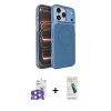 MARSİLYAN™- iPhone 17 Pro Max Kılıf Kutup Doku Serisi - Şeffaf Pasifik Cam Ekran Koruyucu + Turuncu Bilvis Titan Kamera Lens