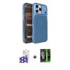 MARSİLYAN™- iPhone 17 Pro Max Kılıf Kutup Doku Serisi - Siyah 360 Mat Full Body Arka Koruyucu + Bilvis Titan Kamera Lens - LT
