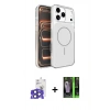 MARSİLYAN™- iPhone 17 Pro Max Kılıf Kutup Doku Serisi - Siyah 360 Mat Full Body Arka Koruyucu + Bilvis Titan Kamera Lens - LT