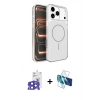 MARSİLYAN™- iPhone 17 Pro Max Kılıf Kutup Doku Serisi - Siyah 3D Antistatik Cam Ekran Koruyucu + Bilvis Titan Kamera Lens - LT