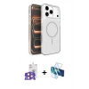 MARSİLYAN™- iPhone 17 Pro Max Kılıf Kutup Doku Serisi - Siyah 3D Antistatik Cam Ekran Koruyucu + Bilvis Titan Kamera Lens - TU
