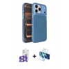 MARSİLYAN™- iPhone 17 Pro Max Kılıf Kutup Doku Serisi - Siyah 3D Antistatik Cam Ekran Koruyucu + Bilvis Titan Kamera Lens - TU