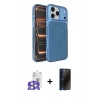 MARSİLYAN™- iPhone 17 Pro Max Kılıf Kutup Doku Serisi - Siyah 3D Antistatik Hayalet Cam Ekran Koruyucu + Bilvis Titan Kamera Lens - GS