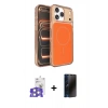 MARSİLYAN™- iPhone 17 Pro Max Kılıf Kutup Doku Serisi - Siyah 3D Antistatik Hayalet Cam Ekran Koruyucu + Bilvis Titan Kamera Lens - GS
