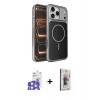 MARSİLYAN™- iPhone 17 Pro Max Kılıf Kutup Doku Serisi - Siyah Bilvis 3D Cam Ekran Koruyucu + Bilvis Titan Kamera Lens - GS