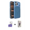 MARSİLYAN™- iPhone 17 Pro Max Kılıf Kutup Doku Serisi - Siyah Bilvis 3D Cam Ekran Koruyucu + Bilvis Titan Kamera Lens - LT