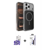 MARSİLYAN™- iPhone 17 Pro Max Kılıf Kutup Doku Serisi - Siyah Bilvis 3X AR Hayalet Cam Ekran Koruyucu + Bilvis Titan Kamera Lens - LT
