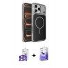 MARSİLYAN™- iPhone 17 Pro Max Kılıf Kutup Doku Serisi - Siyah Bilvis 5in1 5D Magic Hayalet Cam Ekran Koruyucu + Bilvis Titan Kamera Lens - TU
